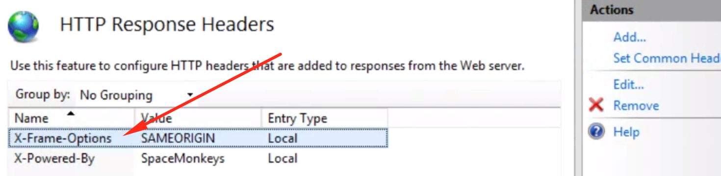 IIS X-Frame-Options